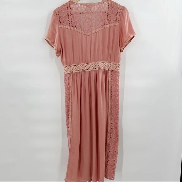 ENTRO dusty rose boho duster size L - Picture 2 of 10